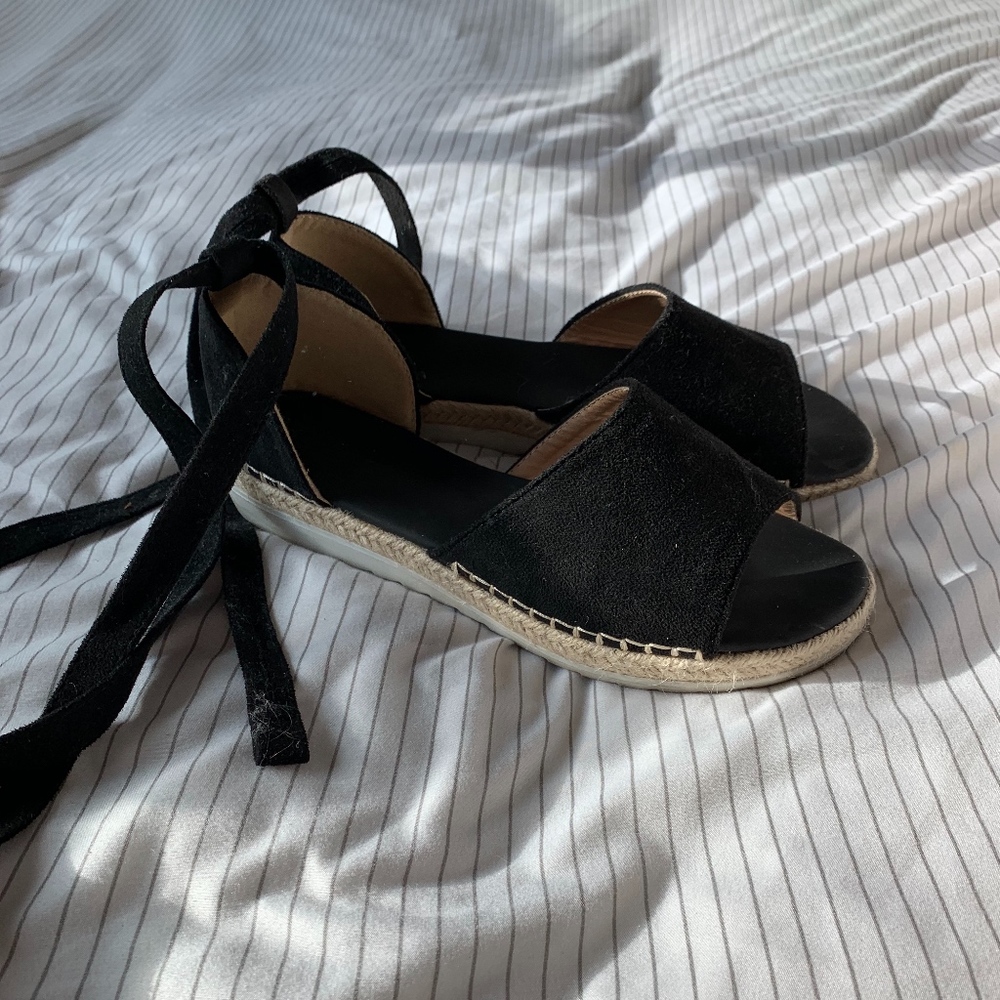 Tie Up Black Espadrilles